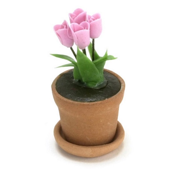 Maceta con tulipanes | Miniaturas Saribel